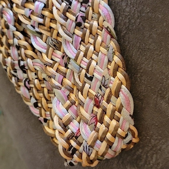 VTG Pastel Leopard Print Silk Like Thread Braided Woven Peasant Belt - Picture 4 of 6